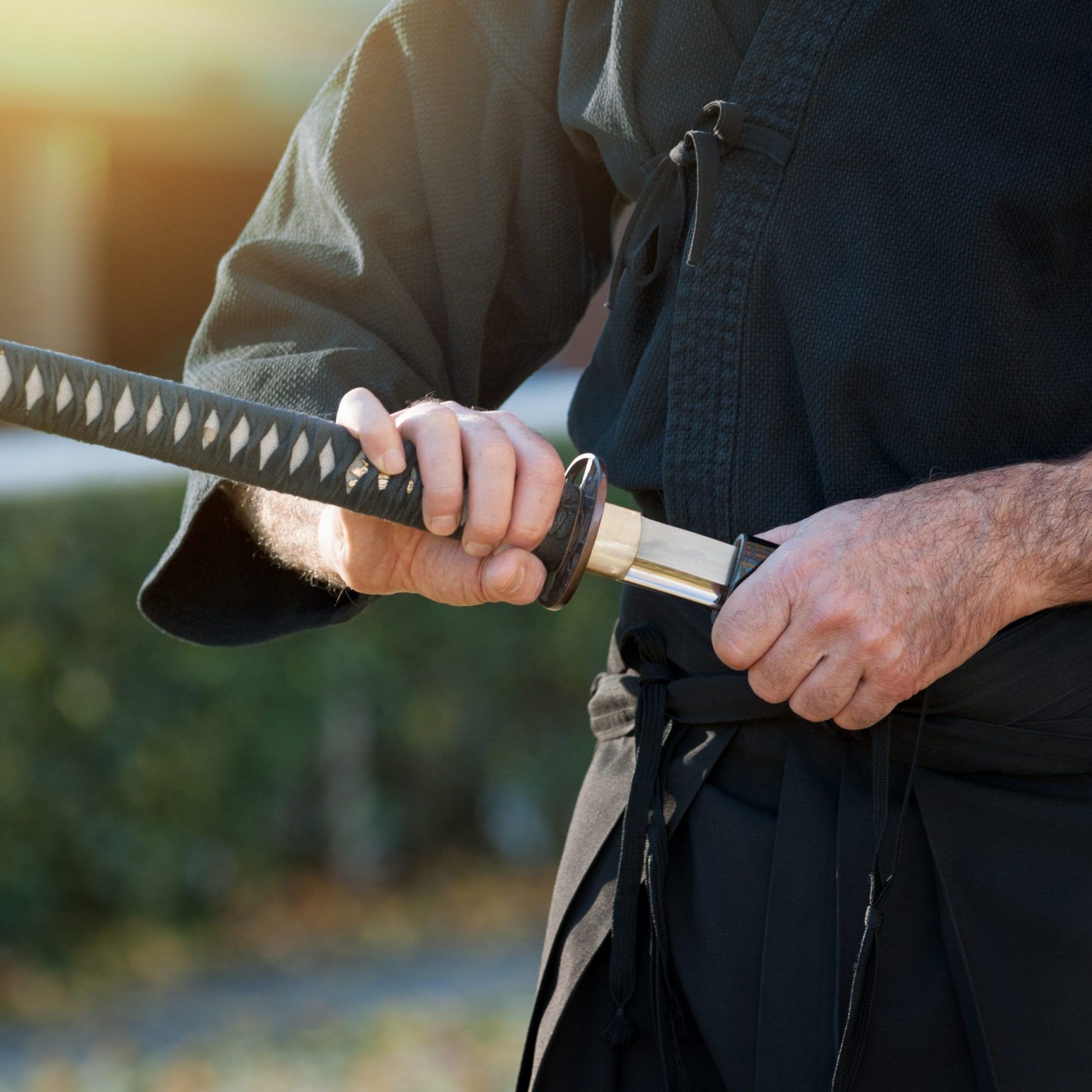 Iaido is a Japanese martial art that emphasizes being aware and capable of quickly drawing the sword and responding to a sudden attack